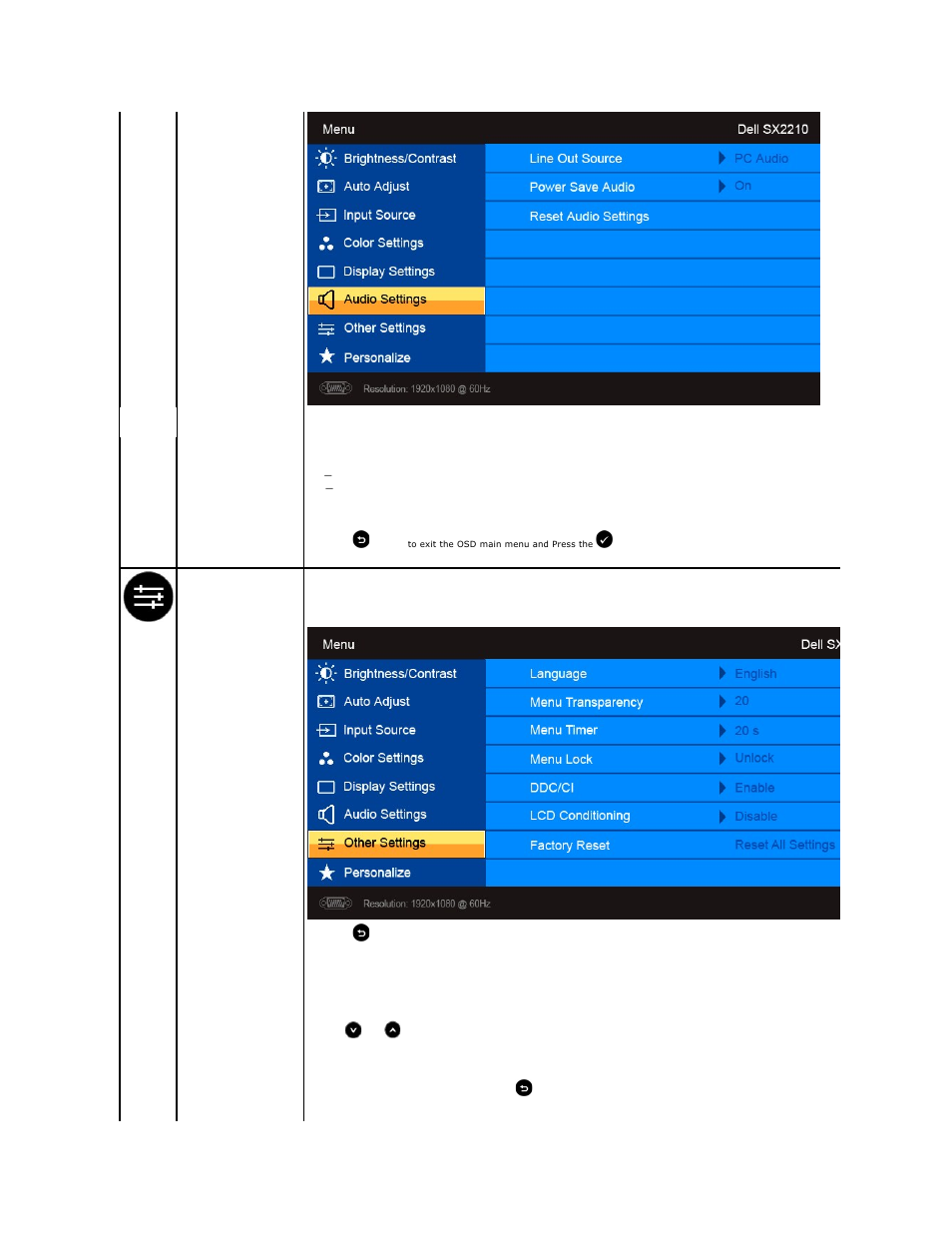 Dell SX2210WFP Monitor User Manual | Page 21 / 37