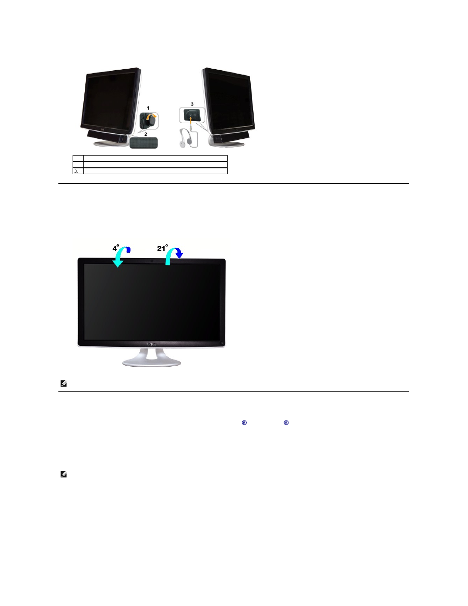 Using the tilt, Using the camera, Tilt | Installing the dell webcam software (microsoft, Windows, Operating systems ) | Dell SX2210WFP Monitor User Manual | Page 25 / 37