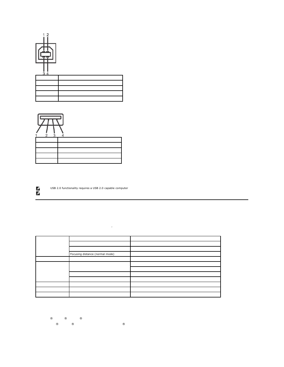 Camera - mic specifications | Dell SX2210WFP Monitor User Manual | Page 8 / 37