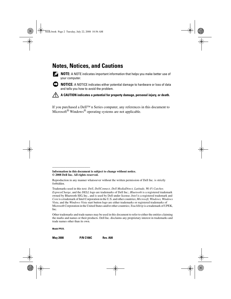 Dell Precision M2400 (Mid 2008) User Manual | Page 2 / 70