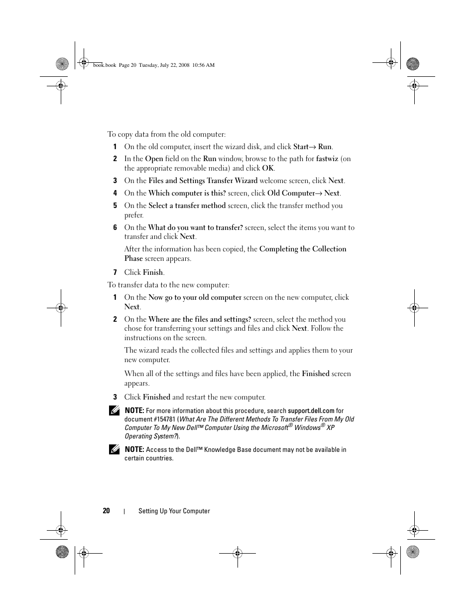 Dell Precision M2400 (Mid 2008) User Manual | Page 20 / 70