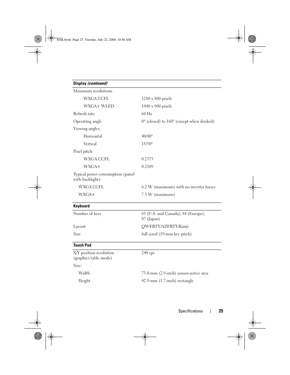 Dell Precision M2400 (Mid 2008) User Manual | Page 25 / 70