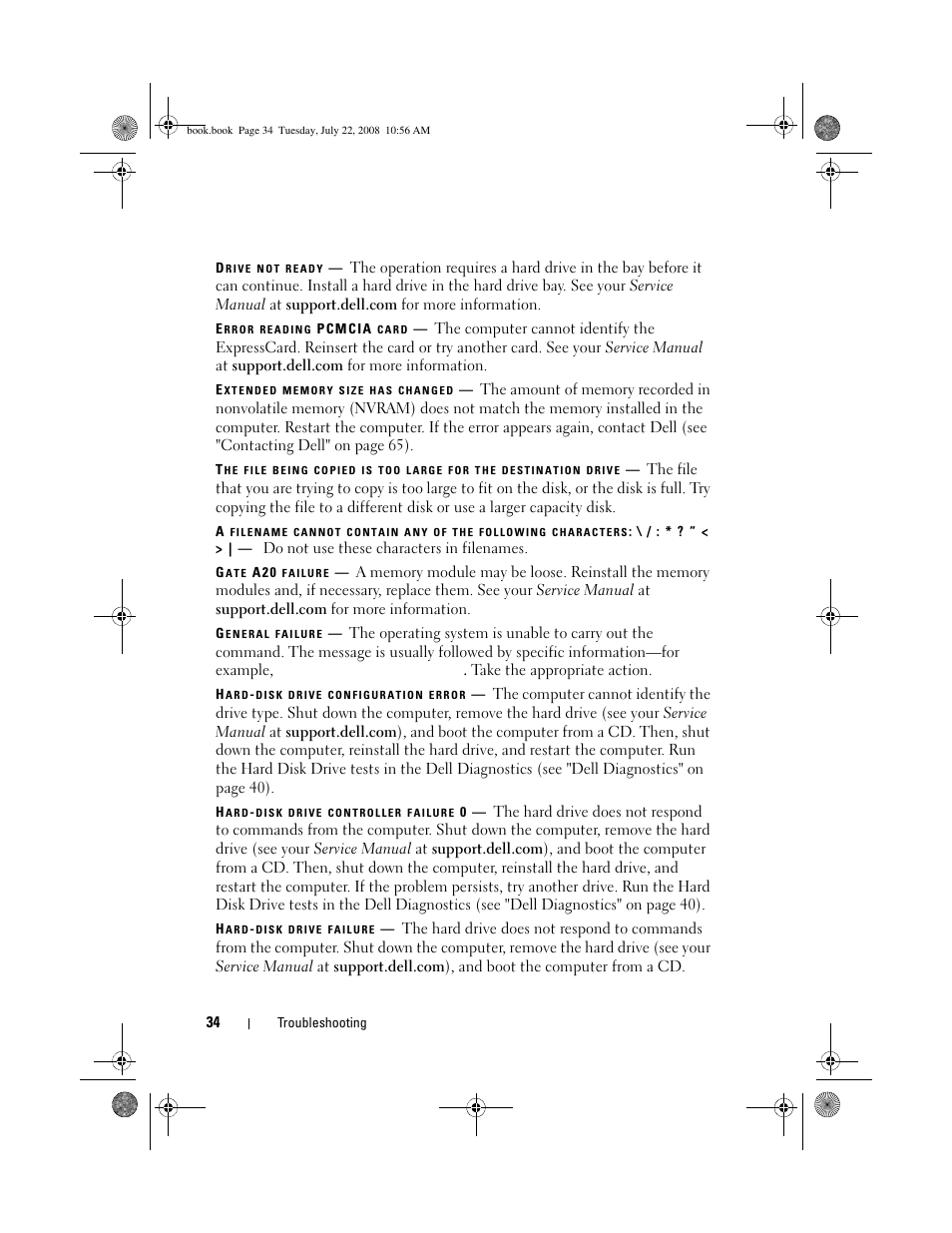 Dell Precision M2400 (Mid 2008) User Manual | Page 34 / 70