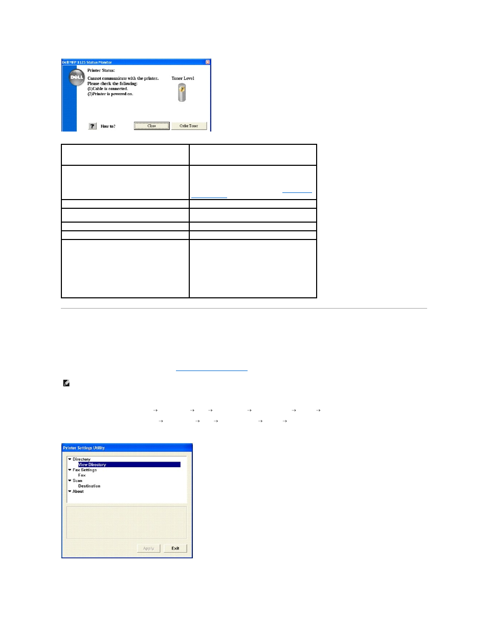 Printer settings utility | Dell 1125 Multifunctional Laser Printer User Manual | Page 100 / 111