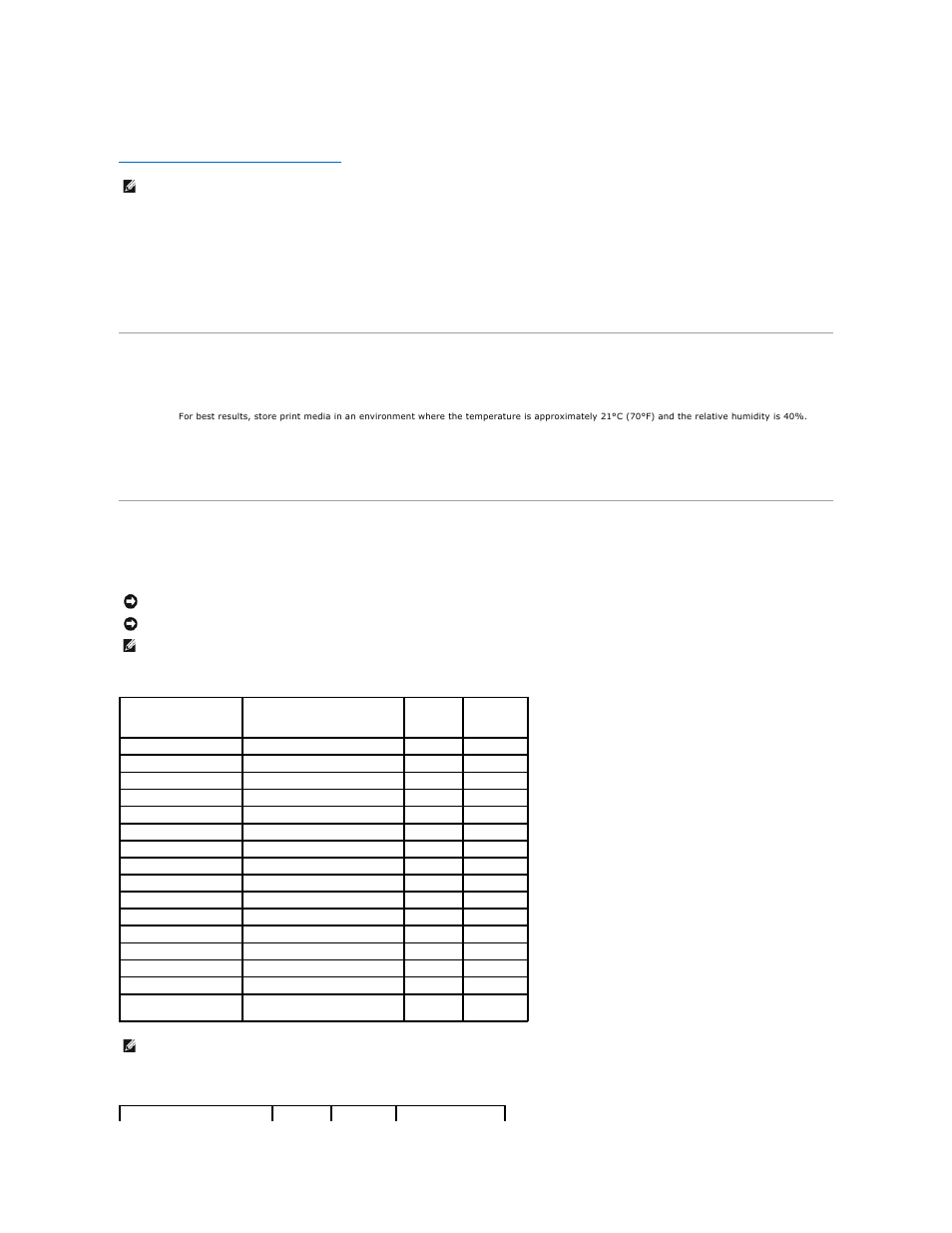 Storing print media, Identifying print media sources and specifications, Card stock | Print media sizes and support, Print media supported | Dell 1125 Multifunctional Laser Printer User Manual | Page 20 / 111