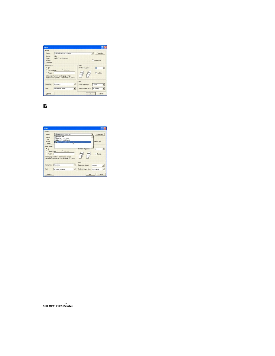 Canceling a print job | Dell 1125 Multifunctional Laser Printer User Manual | Page 45 / 111