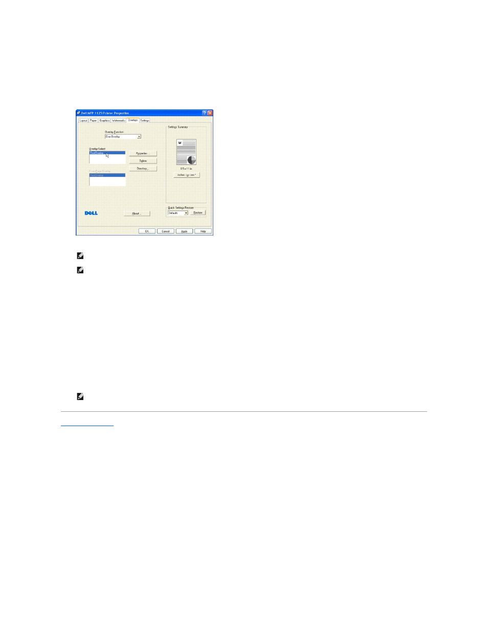 Deleting a page overlay | Dell 1125 Multifunctional Laser Printer User Manual | Page 56 / 111