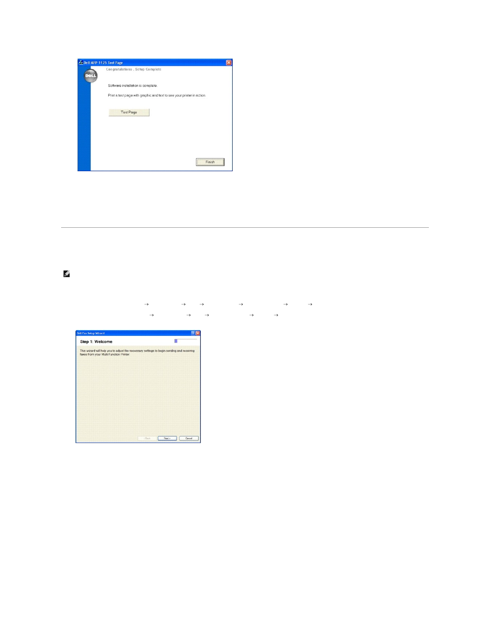 Configuring the fax setup wizard | Dell 1125 Multifunctional Laser Printer User Manual | Page 95 / 111