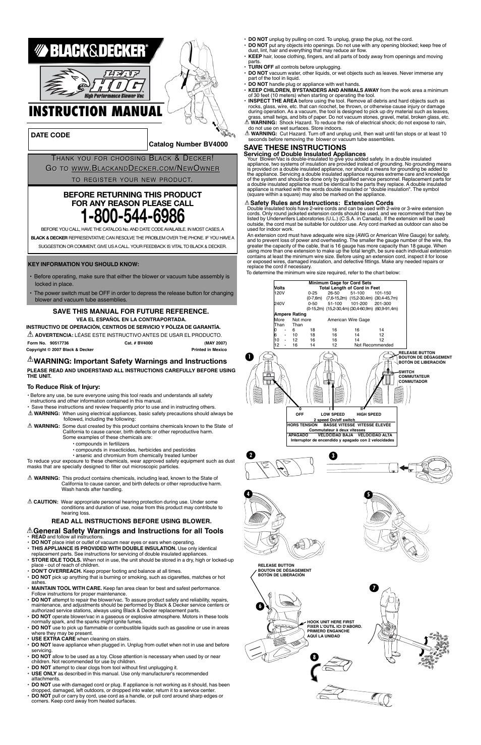 Black & Decker Leaf Hog 90517736 User Manual | 5 pages