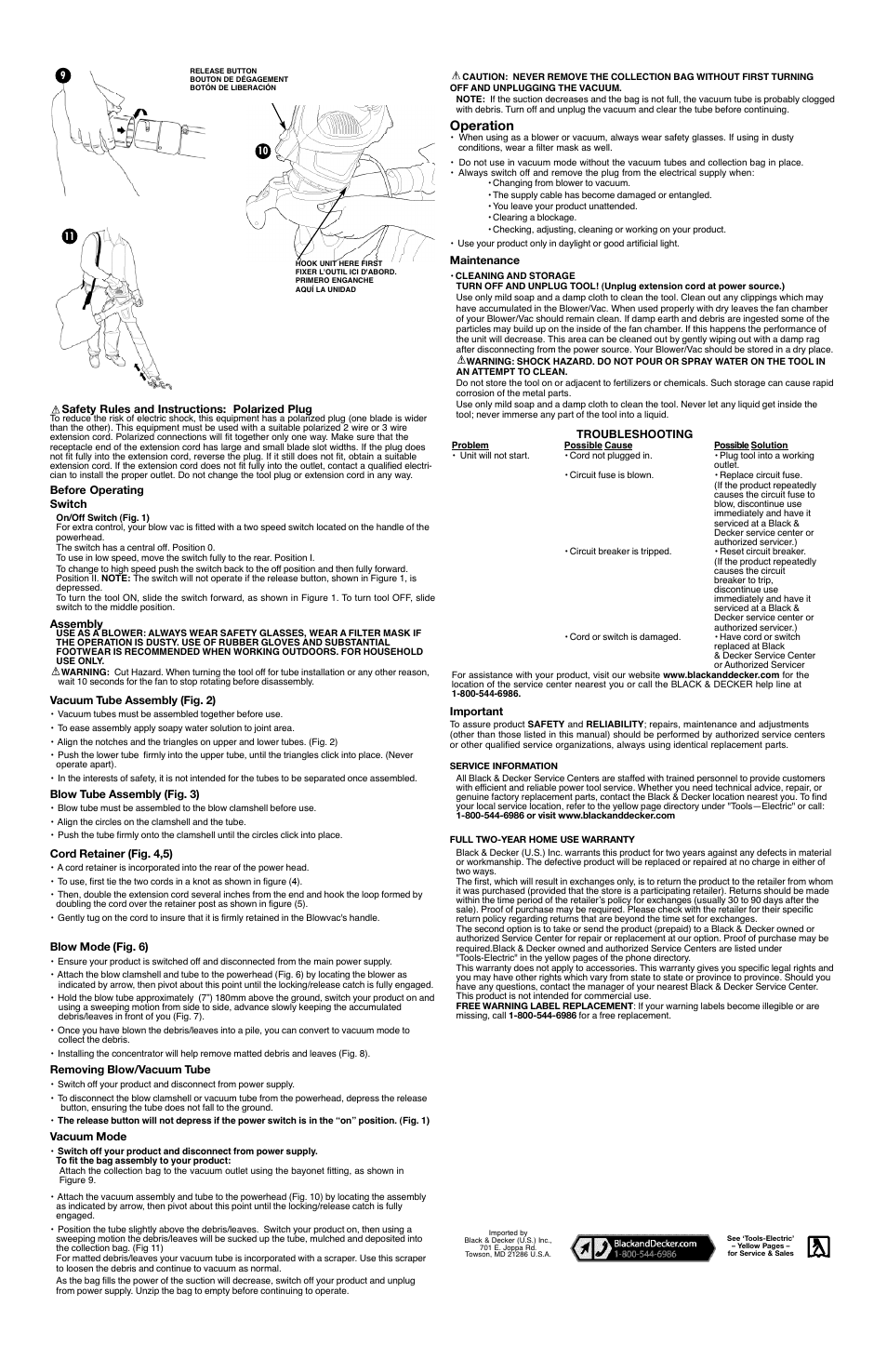 Operation | Black & Decker Leaf Hog 90517736 User Manual | Page 2 / 5
