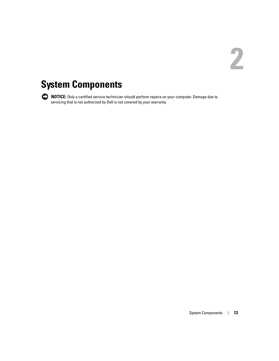 System components, 2 system components | Dell Inspiron 630m User Manual | Page 13 / 92