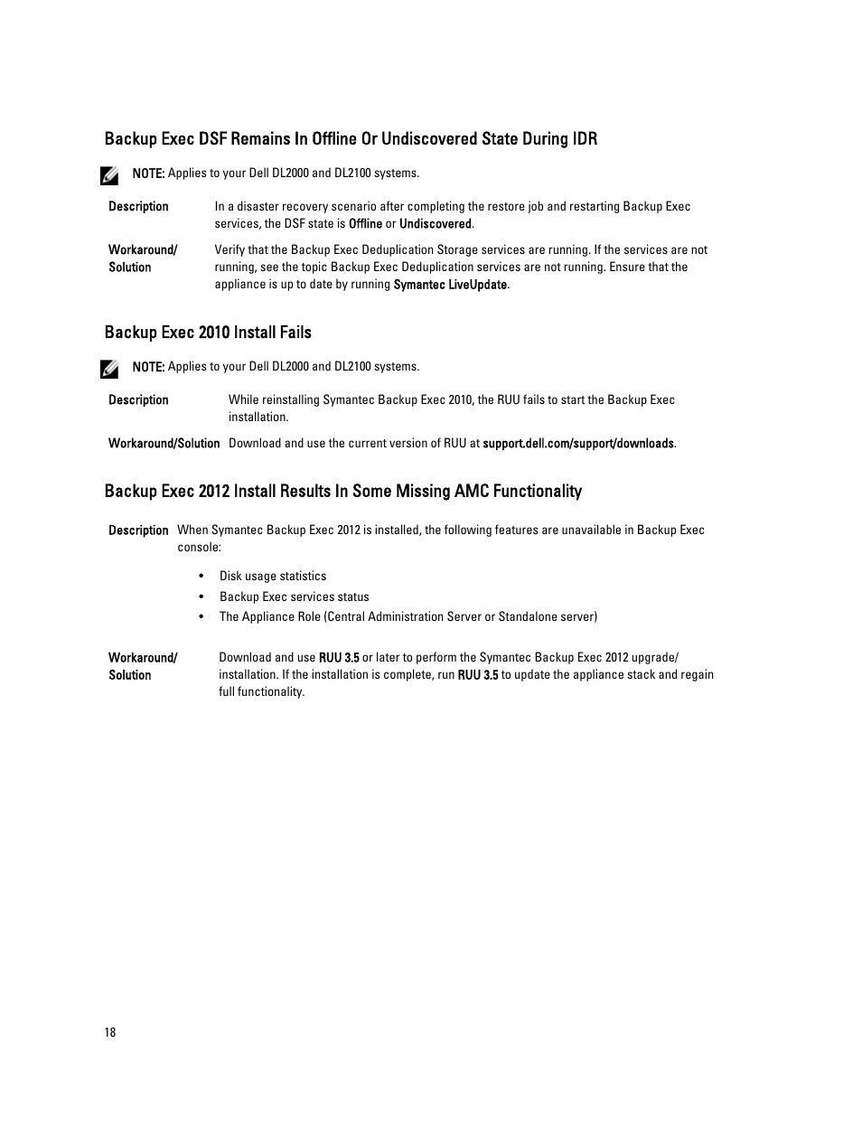 Backup exec 2010 install fails | Dell PowerVault DL2000 User Manual | Page 18 / 18