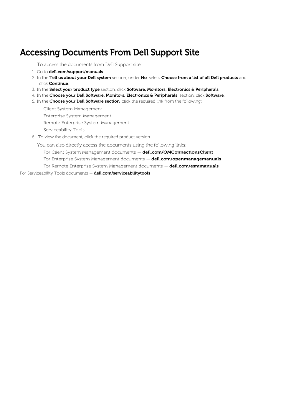 Accessing documents from dell support site | Dell PowerEdge VRTX User Manual | Page 9 / 9