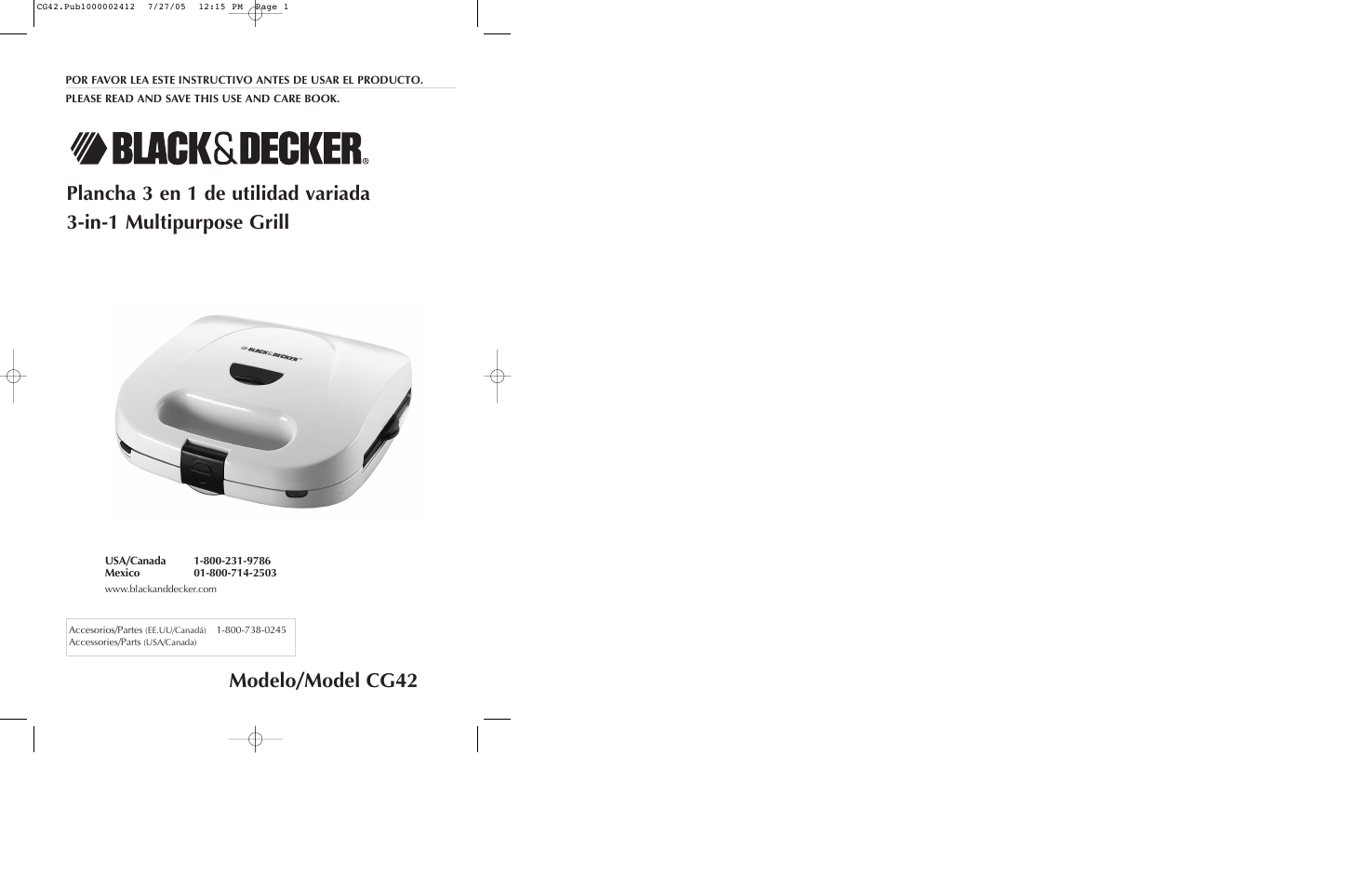 Black & Decker CG42 User Manual | 9 pages