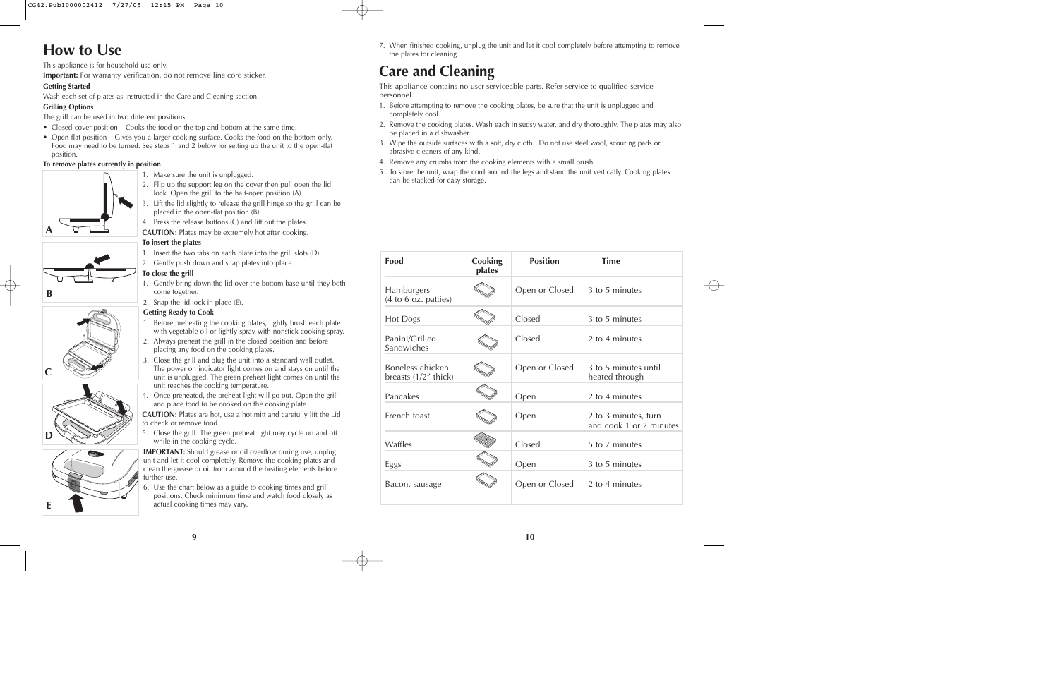How to use, Care and cleaning | Black & Decker CG42 User Manual | Page 6 / 9