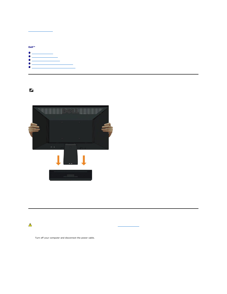 Setting up the monitor, Attaching the stand, Connecting your monitor | Dell E1911 Monitor User Manual | Page 27 / 34