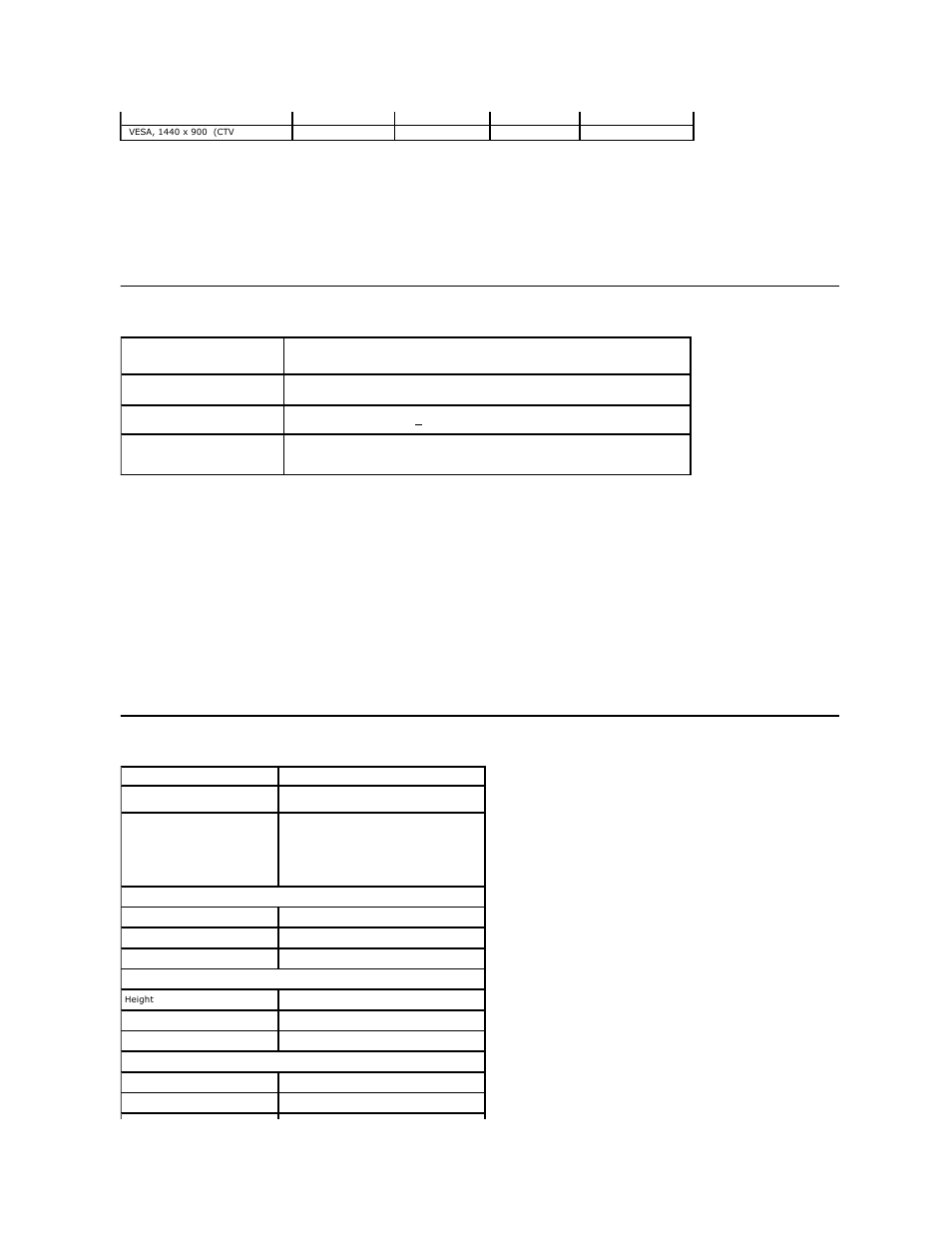 Electrical specifications, Physical characteristics | Dell E1911 Monitor User Manual | Page 7 / 34