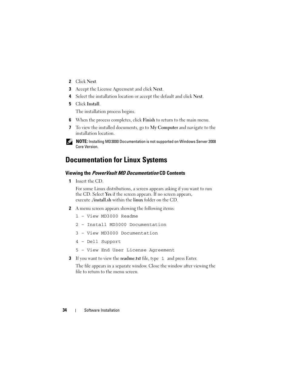 Documentation for linux systems | Dell PowerVault MD3000 User Manual | Page 34 / 50
