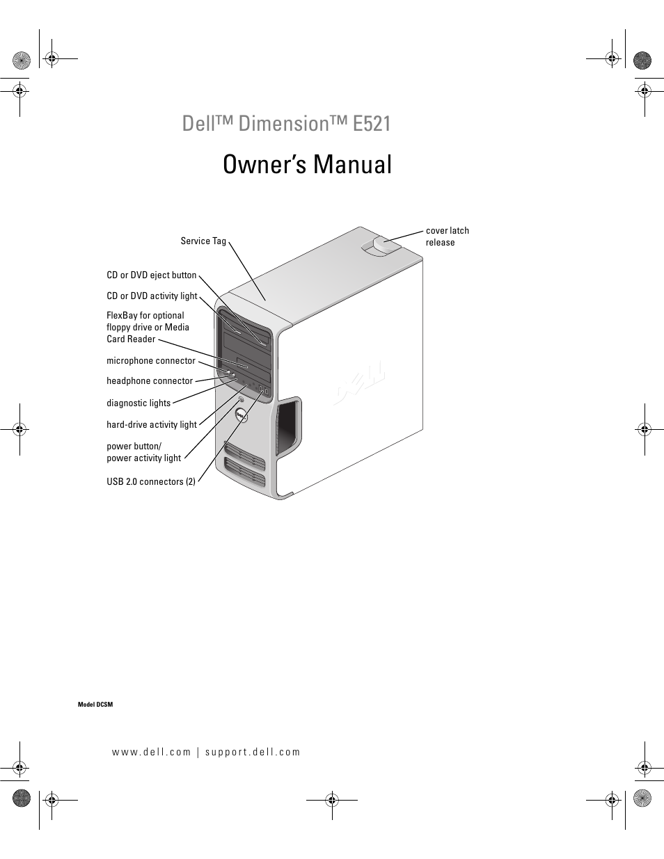 Dell Dimension E521 User Manual | 158 pages