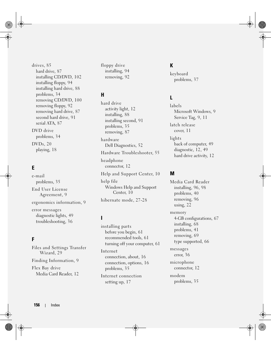 Dell Dimension E521 User Manual | Page 156 / 158