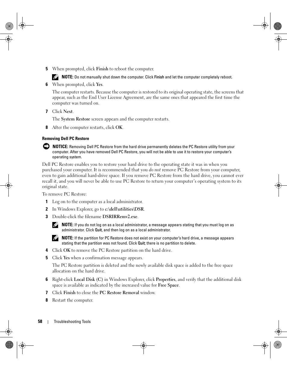 Dell Dimension E521 User Manual | Page 58 / 158