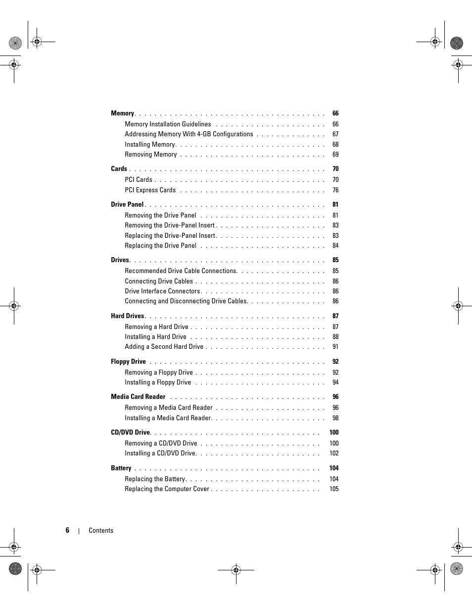 Dell Dimension E521 User Manual | Page 6 / 158