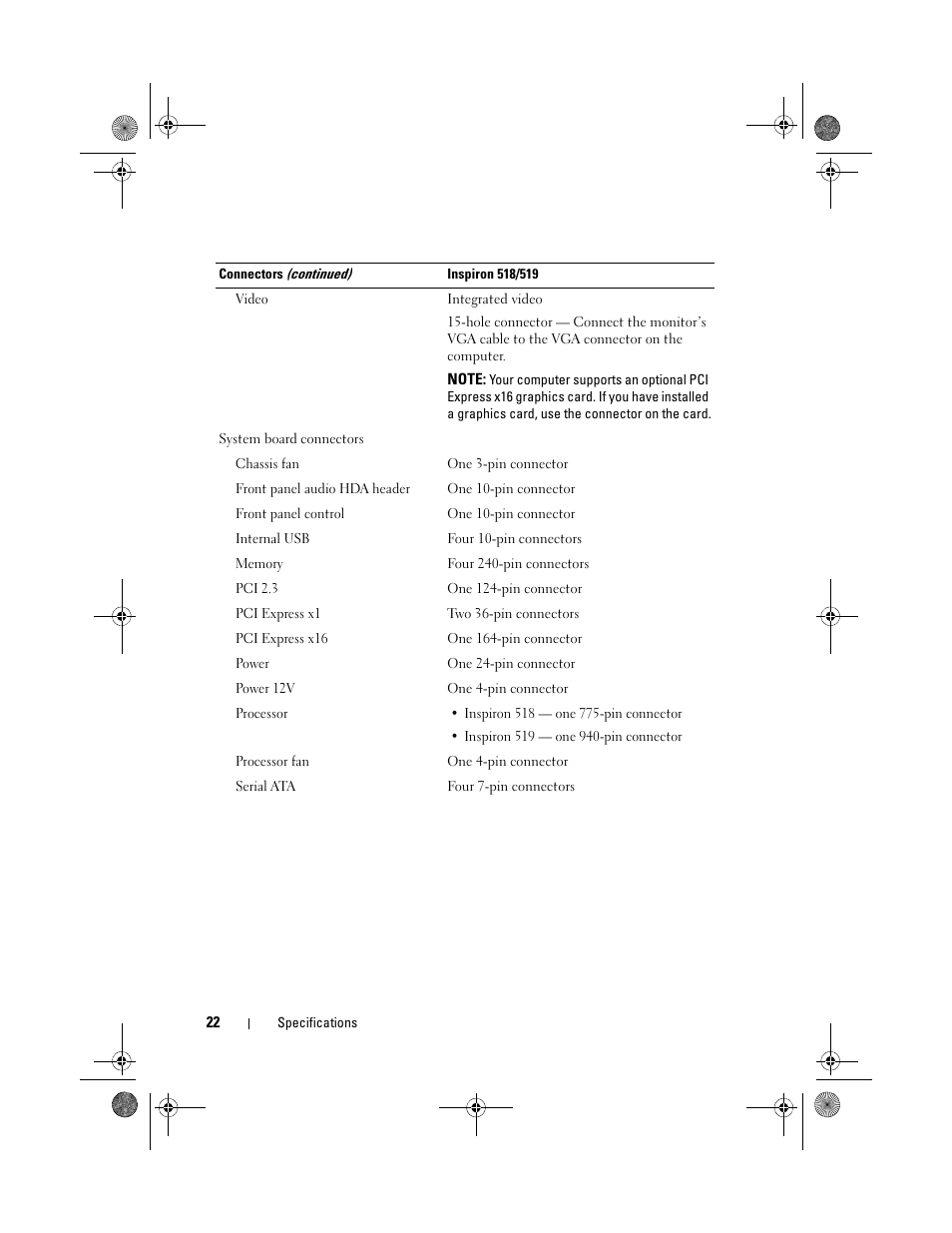 Dell Inspiron 518 (Mid 2008) User Manual | Page 22 / 64