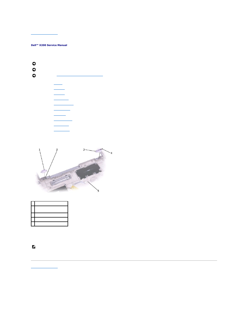 Battery latches, Removing the battery latches, Replacing the battery latches | Dell Inspiron X200 User Manual | Page 2 / 34