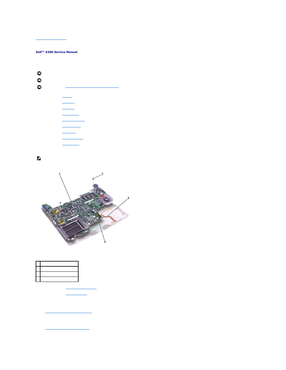 System board, Removing the system board, Replacing the system board | Dell Inspiron X200 User Manual | Page 29 / 34