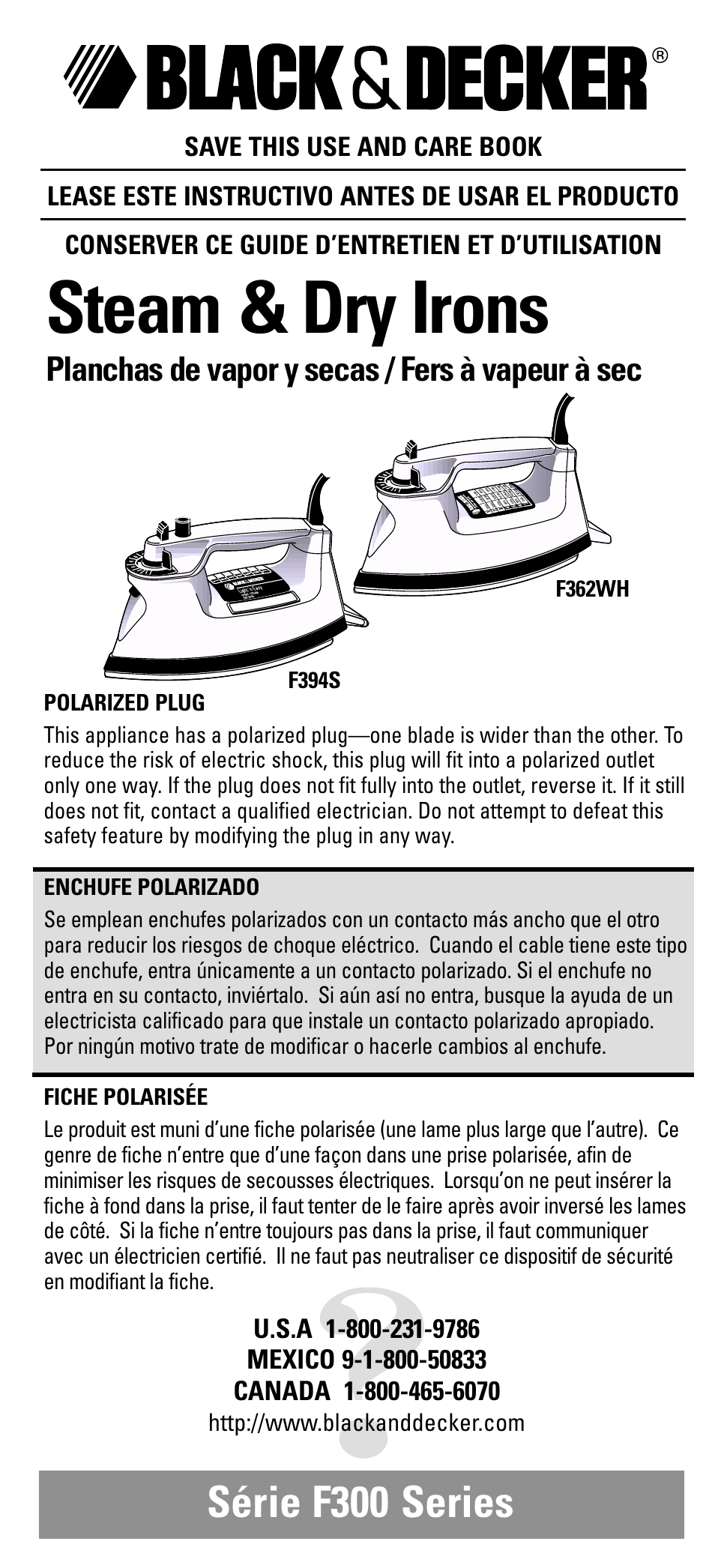 Black & Decker F394S User Manual | 12 pages