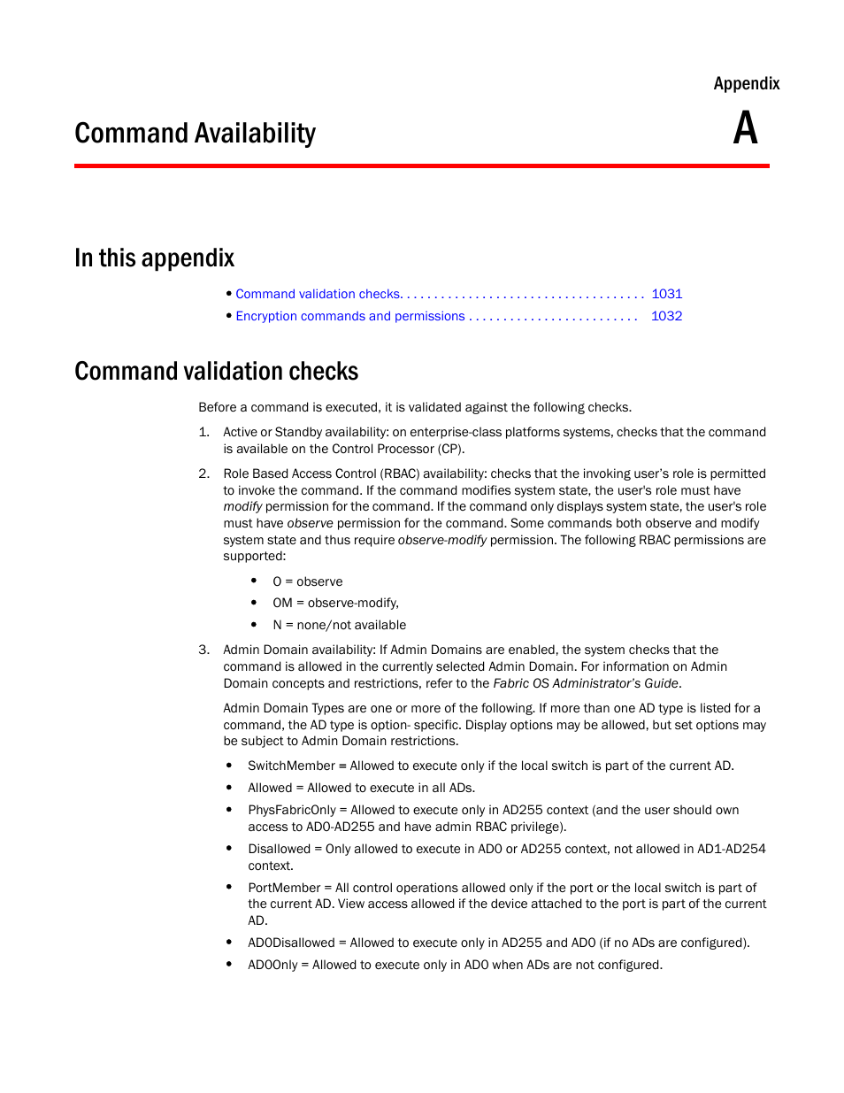 Command availability, In this appendix, Command validation checks | Appendix a, Appendix a, “command availability | Dell POWEREDGE M1000E User Manual | Page 1063 / 1080