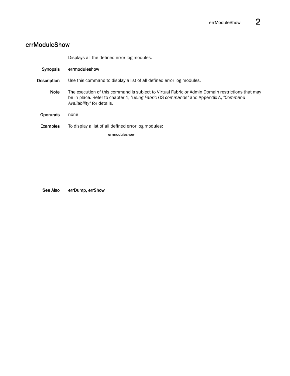 Errmoduleshow | Dell POWEREDGE M1000E User Manual | Page 257 / 1080