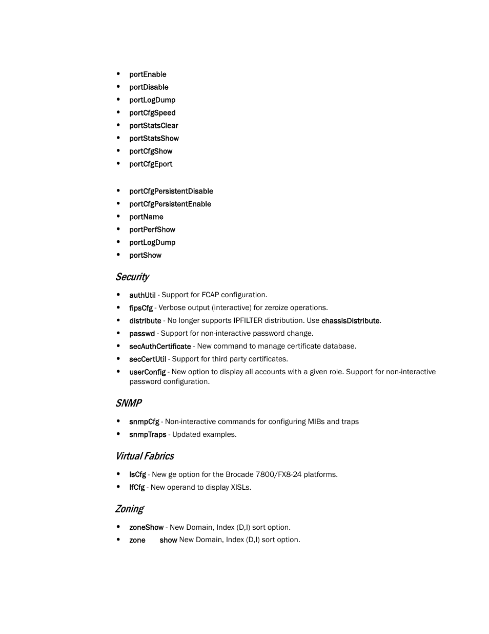 Security, Snmp, Virtual fabrics | Zoning | Dell POWEREDGE M1000E User Manual | Page 26 / 1080