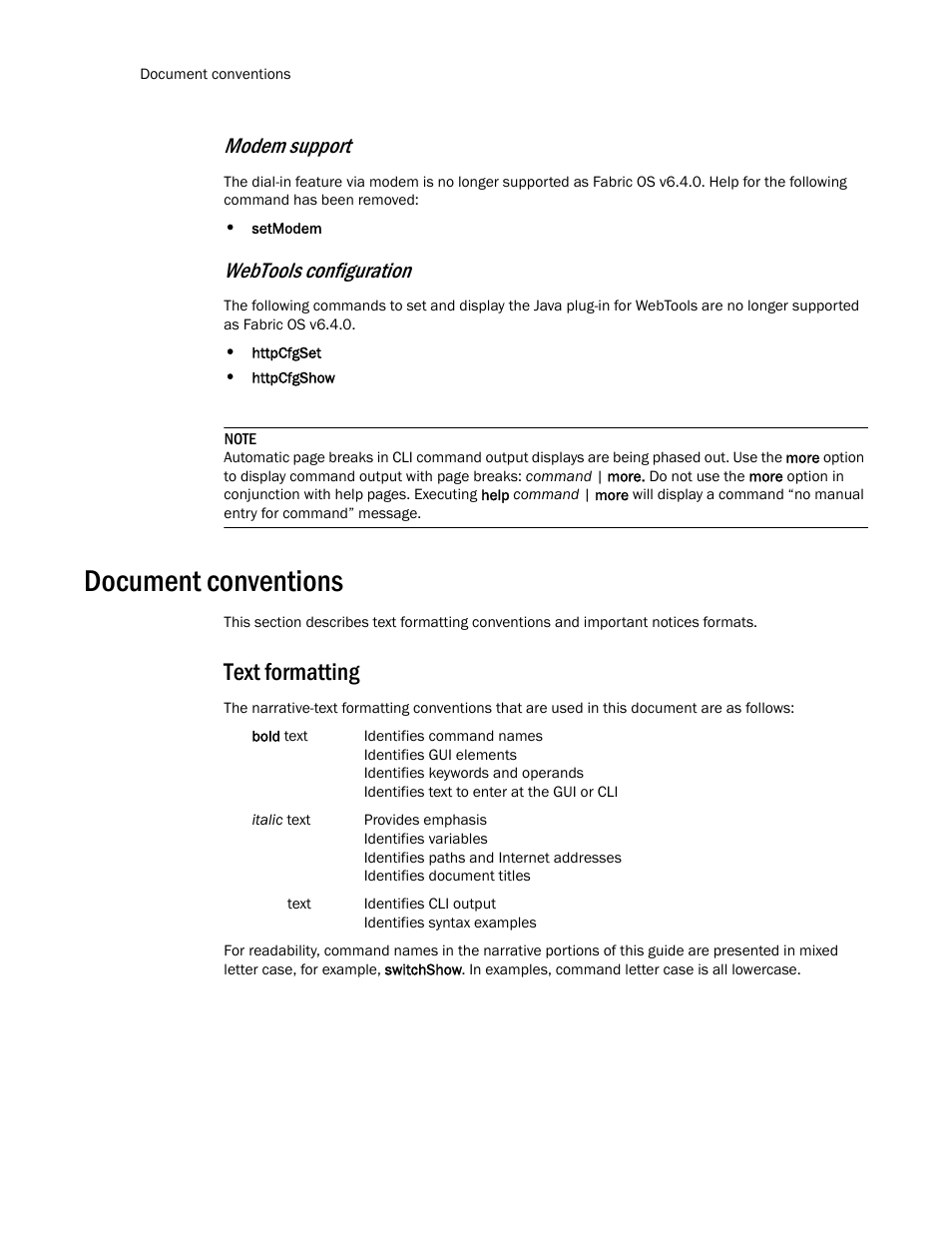 Document conventions, Text formatting, Modem support | Webtools configuration | Dell POWEREDGE M1000E User Manual | Page 28 / 1080