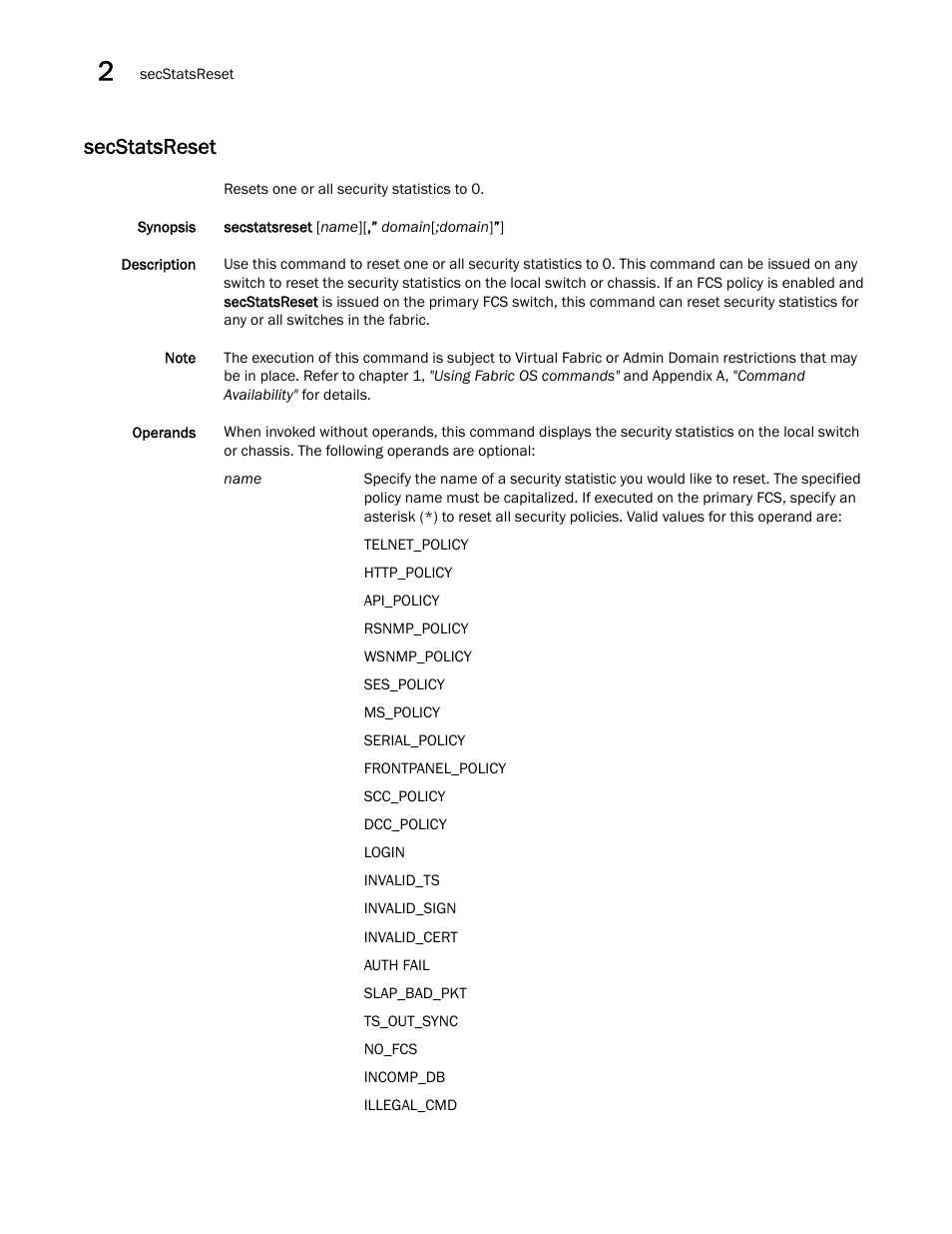 Secstatsreset | Dell POWEREDGE M1000E User Manual | Page 892 / 1080