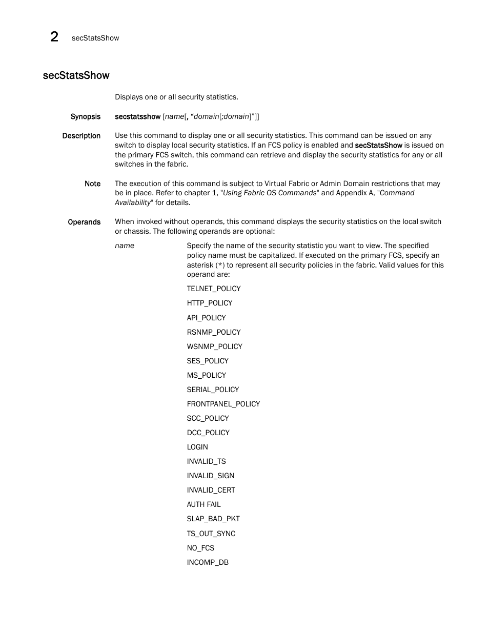 Secstatsshow | Dell POWEREDGE M1000E User Manual | Page 894 / 1080