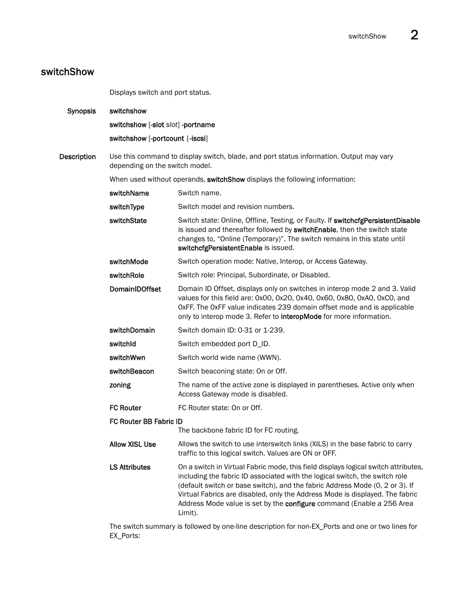 Switchshow | Dell POWEREDGE M1000E User Manual | Page 961 / 1080