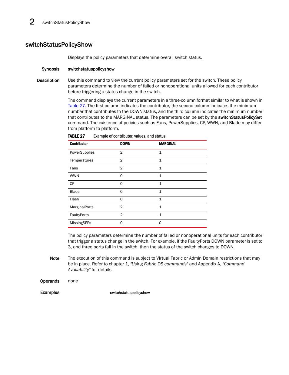 Switchstatuspolicyshow | Dell POWEREDGE M1000E User Manual | Page 972 / 1080