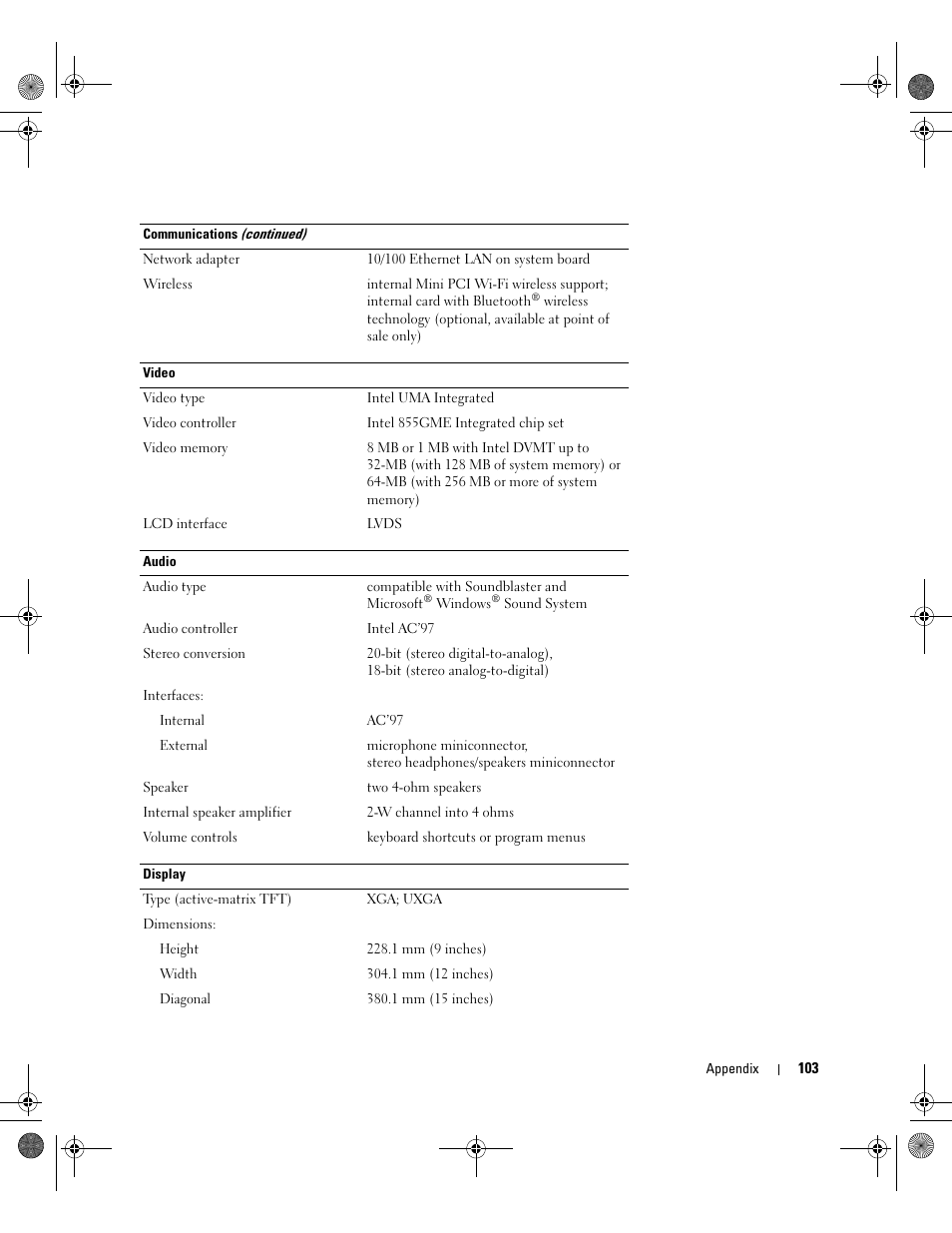 Dell Inspiron 510m User Manual | Page 103 / 134