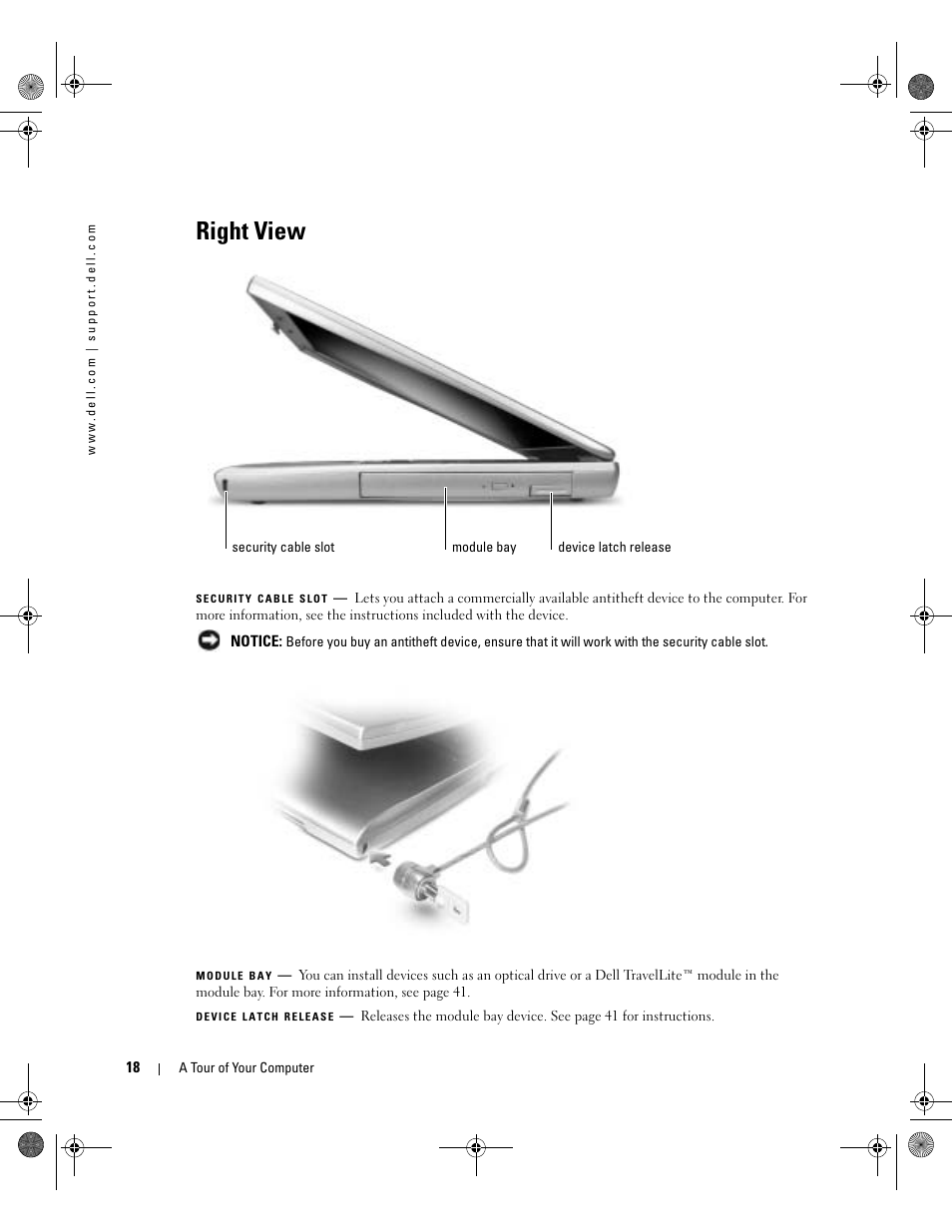 Right view | Dell Inspiron 510m User Manual | Page 18 / 134