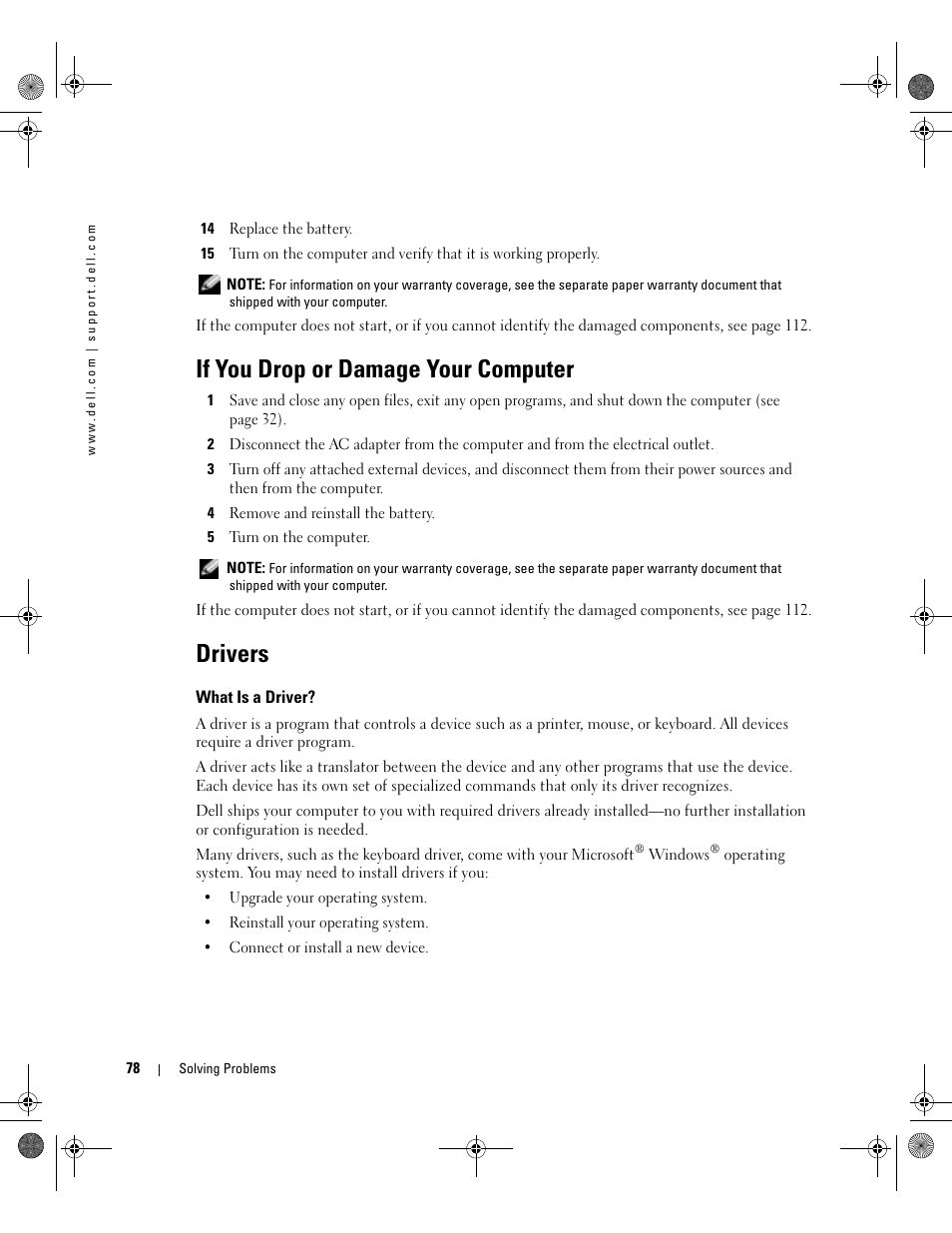 If you drop or damage your computer, Drivers, What is a driver | Dell Inspiron 510m User Manual | Page 78 / 134