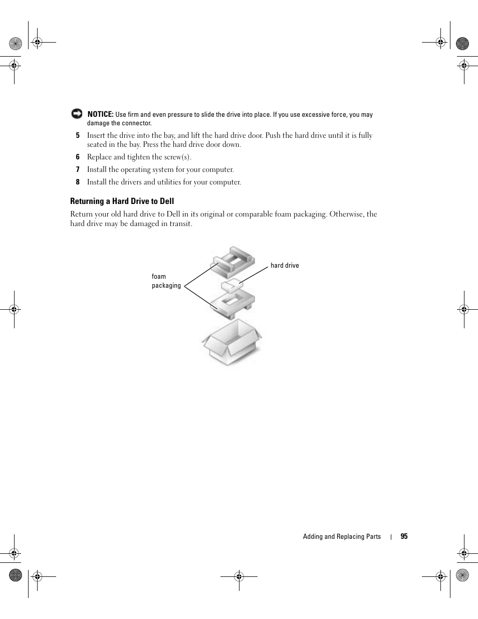 Returning a hard drive to dell | Dell Inspiron 510m User Manual | Page 95 / 134