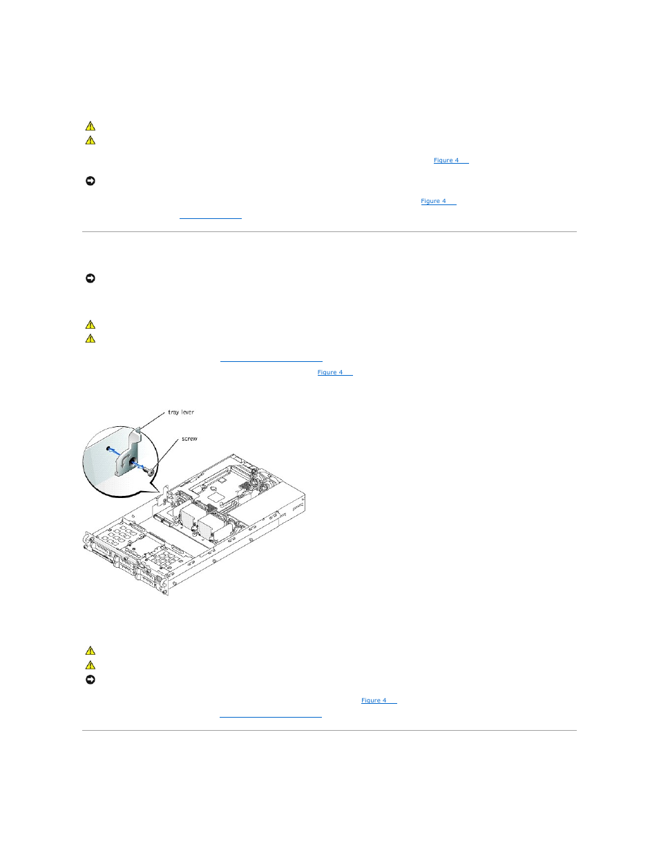 System board tray levers, Microprocessors, Replace the system board tray (see | Replacing the system board tray, Removing the system board tray levers, Replacing the system board tray levers | Dell PowerEdge 2650 User Manual | Page 52 / 65