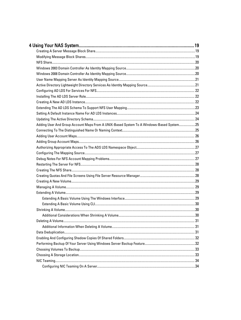 4 using your nas system | Dell PowerVault NX3200 User Manual | Page 4 / 34