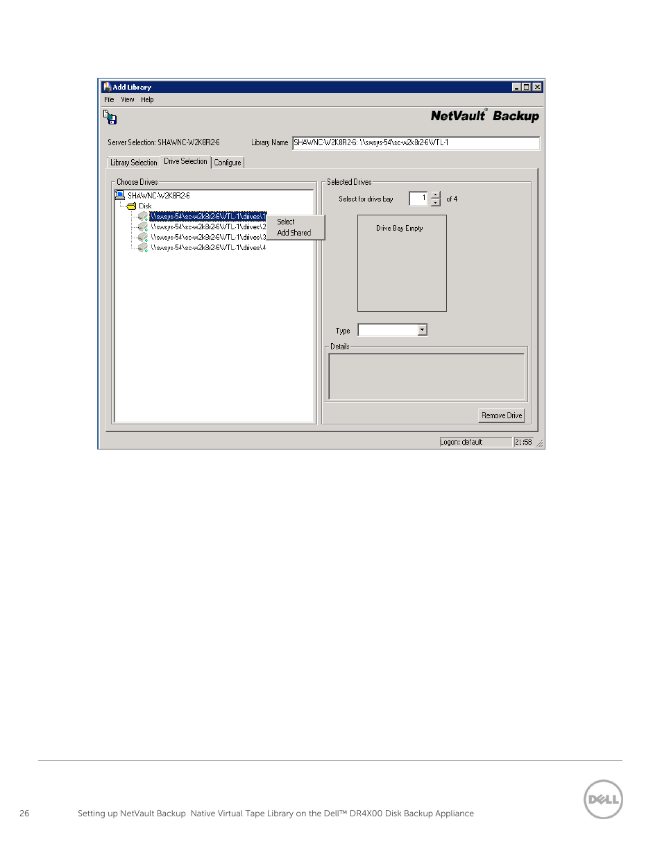 Dell PowerVault DR2000v User Manual | Page 26 / 63