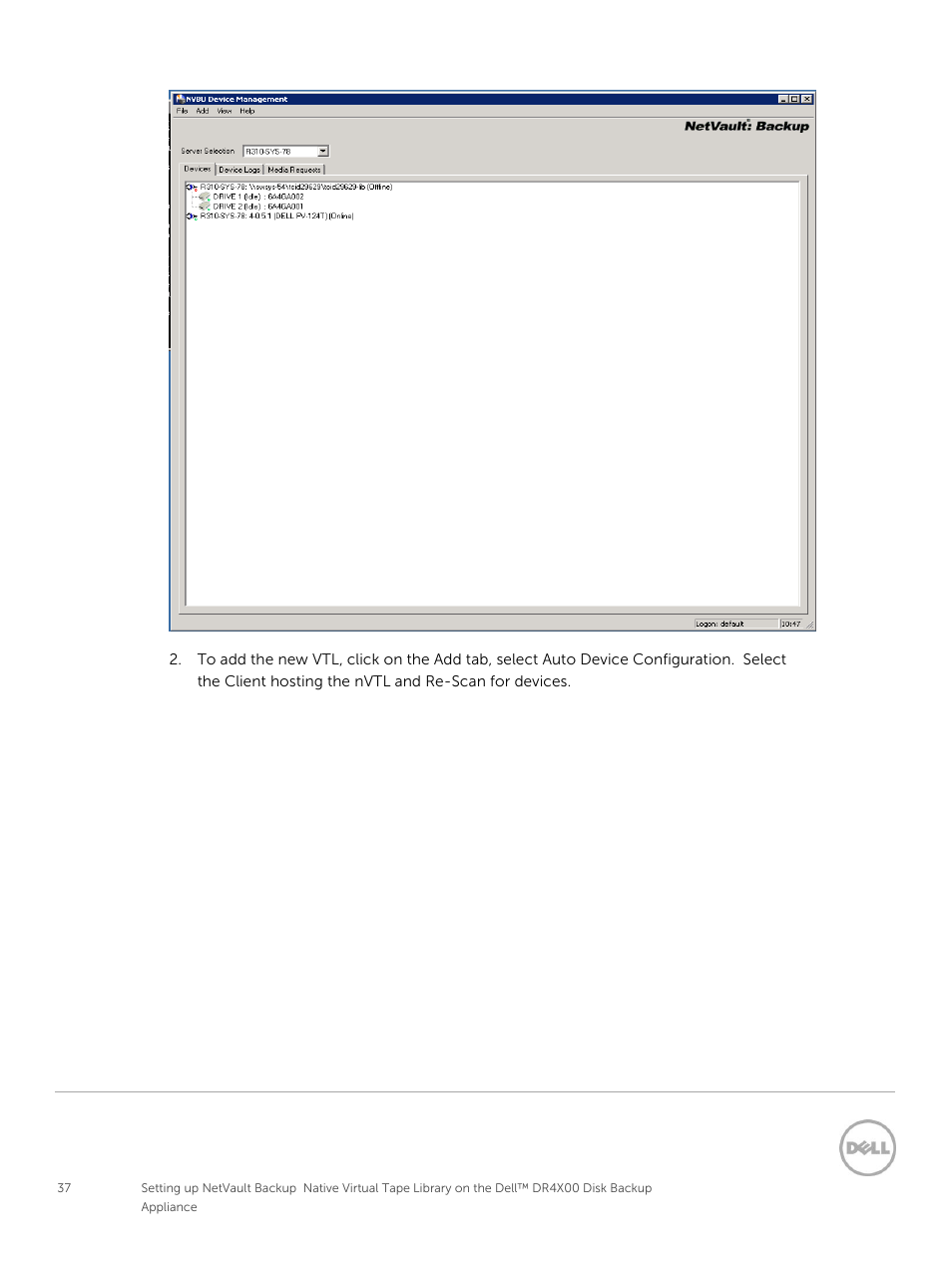 Dell PowerVault DR2000v User Manual | Page 37 / 63