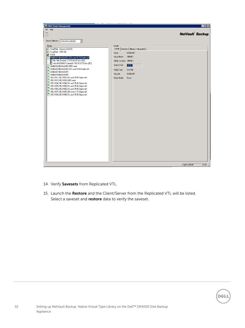 Dell PowerVault DR2000v User Manual | Page 52 / 63