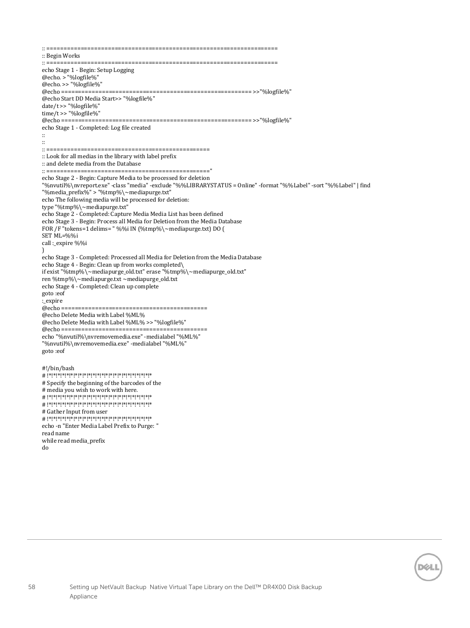 Linux / unix platform | Dell PowerVault DR2000v User Manual | Page 58 / 63