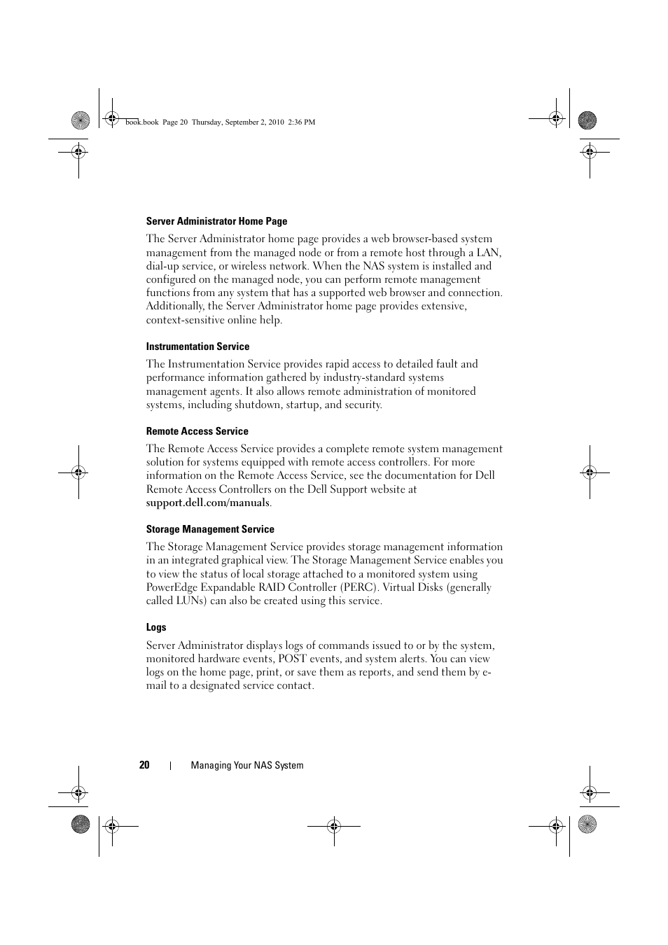 Dell PowerVault NX200 User Manual | Page 20 / 50
