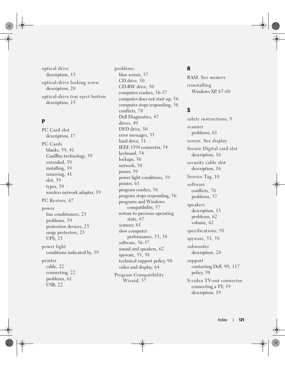 Dell Inspiron 9200 User Manual | Page 121 / 122